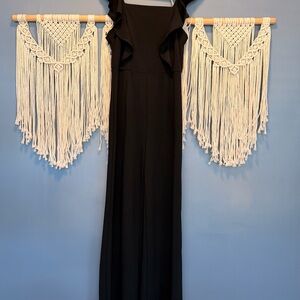 Elegant Black Ruffled Jumpsuit